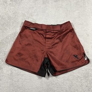 Hayabusa  Shorts Mens Medium Burgundy Muay Thai Mid Thigh Cut Training Gym